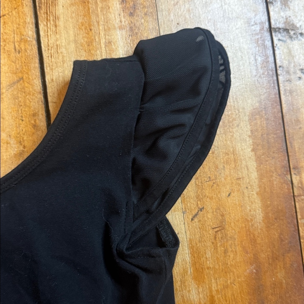 Dance Leotard Black size 8 skirt cotton ballet tap jazz - Picture 2 of 8